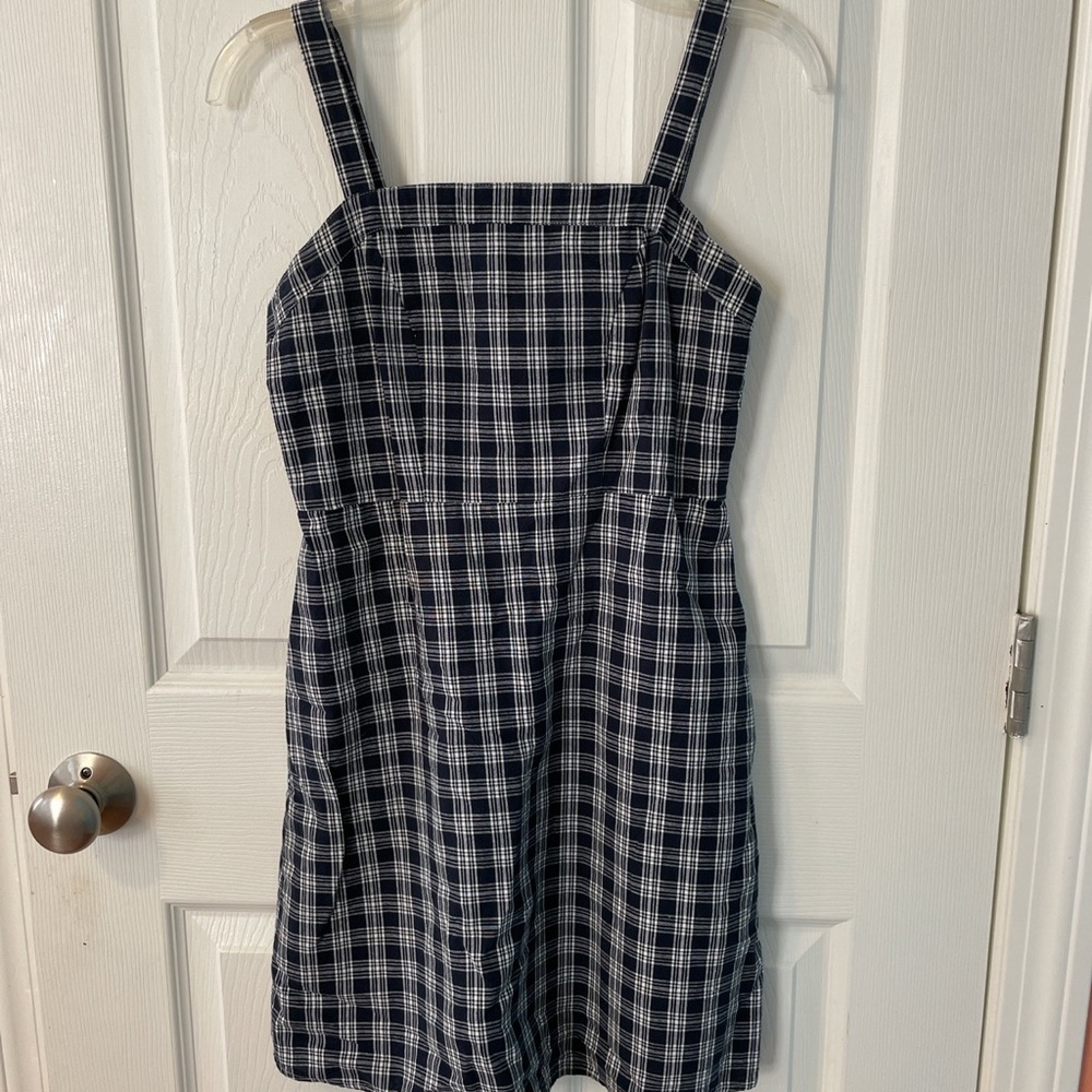 RARE Brandy Johnny Navy Plaid Dress